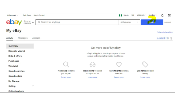 ebay purchase history